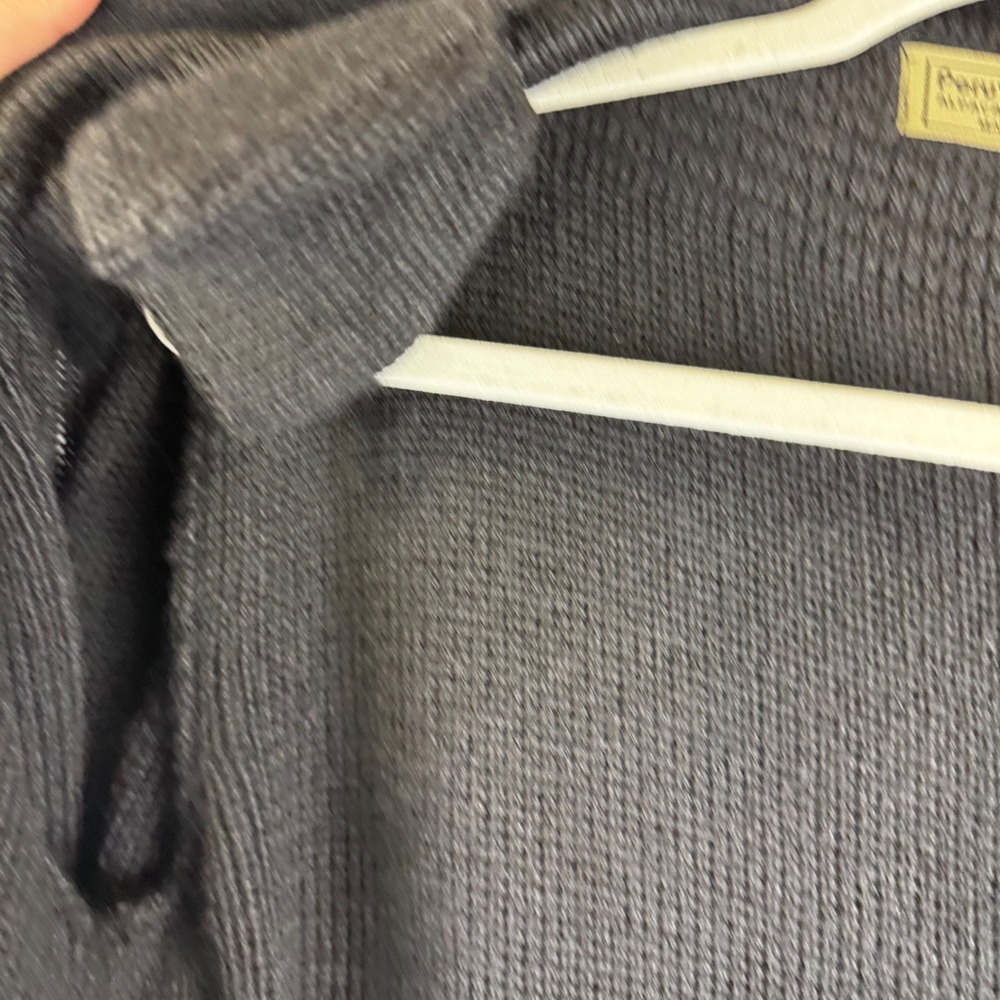 Peruvian Link Cardigan Women M/L Black Alpaca Open Front Knit Sweater (1502) - Picture 7 of 12